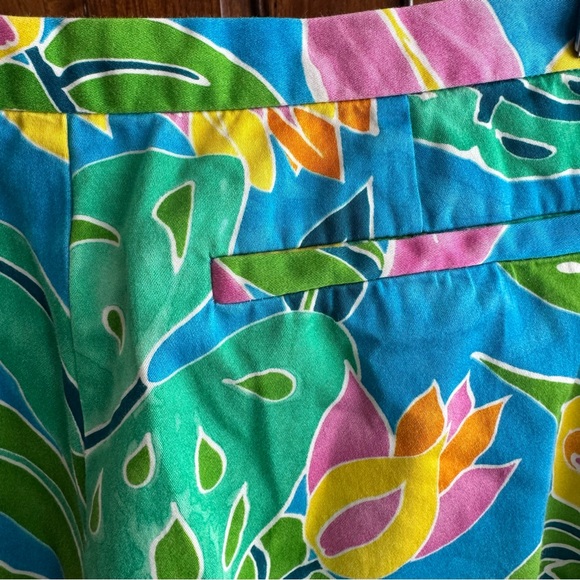 Lauren Ralph Lauren Tropical Watercolor Print Cropped Pants - Picture 8 of 9